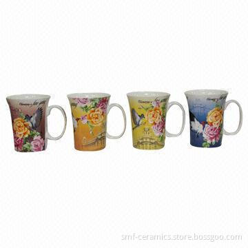 13oz New Bone China/Ceramic Trumpet Mugs, Various Colors Available